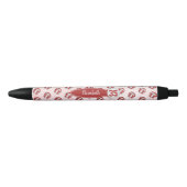 Girly rood wit gepersonaliseerd volleybal zwarte inkt pen (Voorkant)