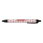 Girly rood wit gepersonaliseerd volleybal zwarte inkt pen (Bodem)