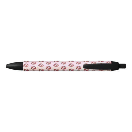 Girly rood wit gepersonaliseerd volleybal zwarte inkt pen (Achterkant)