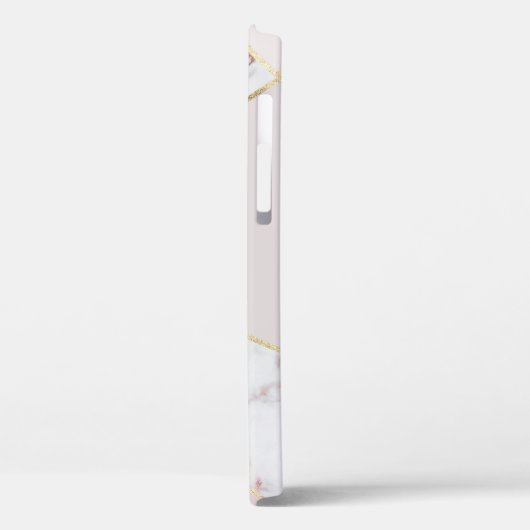 Girly Roos Gold Blush Geometric Monogrammed Case-Mate iPhone Case (Achterkant / Links)