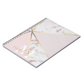 Girly Roos Gold Blush Geometric Monogrammed Notitieboek (Linkerzijde)