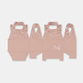 Girly Roos Gold Blush Glitter Monogram Bedankdoosjes (Uitgevouwen)