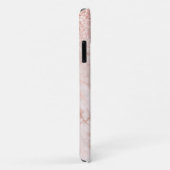Girly Roos Gold Blush Marble Glitter Monogram Case-Mate iPhone Case (Achterkant/rechts)