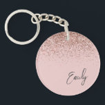 Girly Roos Gold Blush Pink Glitter Monogram Sleutelhanger<br><div class="desc">Girly Roos Gold - Blush Pink Sparkle Glitter Script Monogram Name Sleutelhanger. Dit maakt de perfecte liefhebbende 16 verjaardag,  bruiloft,  vrijgezellenfeest,  verjaardagsdag,  baby shower of vrijgezellenfeest voor iemand die van luxe glam en stijl houdt.</div>