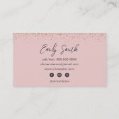 Girly Roos Gold Blush Pink Glitter Visitekaartje (Achterkant)