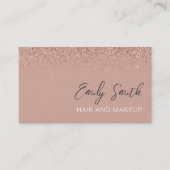 Girly Roos Gold Blush Pink Glitter Visitekaartje (Voorkant)