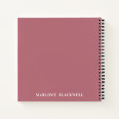 Girly Roos Gold Blush Pink Monogram Calligrafie Notitieboek (Achterkant)