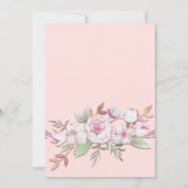 Girly Roos Gold Blush Roze Bloemen Quinceañera Kaart (Achterkant)