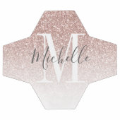 Girly Roos Gold Blush Roze Glitter Monogram Naam Voetbal (Enkel)