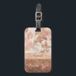 Girly Roos Gold Blush roze marmer Bagagelabel<br><div class="desc">Een korrelig,  elegant en stijlvol roos goudmarmer en een donkergekleurd monogram bagagelabel. Bagagelabel heeft een zachte feministische ephemierstijl. Ontworpen voor jou door Blackberry Boulevard.</div>