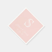 Girly Roos Gold Blush Roze Monogram Servetten (Hoek)