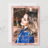Girly Roos Gold Border Foto Collage Bachelorette Kaart (Voorkant)