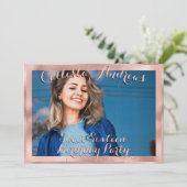 Girly Roos Gold Border Foto Collage Sweet 16 Kaart (Staand voorkant)