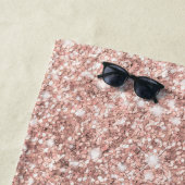 Girly Roos Gold Confetti Pink Gradient Monogram Strandlaken (In situ)