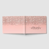 Girly Roos Gold Confetti Pink Gradient Ombre Gastenboek (Volledig)