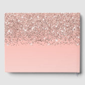 Girly Roos Gold Confetti Pink Gradient Ombre Gastenboek (Achterkant)