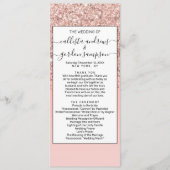 Girly Roos Gold Confetti Pink Gradient Ombre Programmakaart (Voorkant)