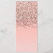 Girly Roos Gold Confetti Pink Gradient Ombre Programmakaart (Achterkant)