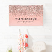 Girly Roos Gold Confetti Pink Gradient Ombre Spandoek (Insitu)
