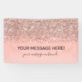 Girly Roos Gold Confetti Pink Gradient Ombre Spandoek (Horizontaal)