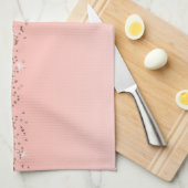 Girly Roos Gold Confetti Pink Gradient Ombre Theedoek (Quarter Fold)