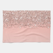 Girly Roos Gold Confetti Pink Gradient Ombre Theedoek (Horizontaal)