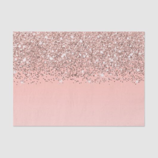 Girly Roos Gold Confetti Pink Gradient Ombre Tissuepapier (Voorkant)
