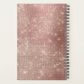 Girly Roos Gold Diamond Glam Sparkle Monogram Naam Planner (Achterkant)