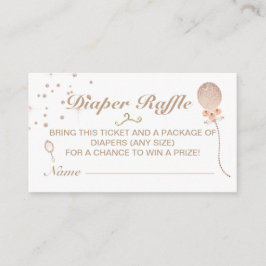 Girly Roos Gold Diaper Raffle Baby shower Game Informatiekaartje