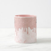 Girly Roos Gold Dripping Glitter Monogram Mok (Midden)