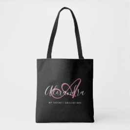 Girly Roos Gold Elegant Script Name Monogram Tote Bag