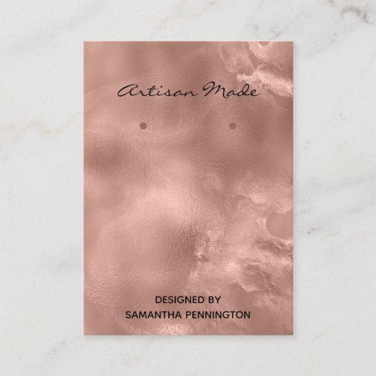 Girly Roos Gold Faux-Folie verouderd beeldscherm Visitekaartje (Voorkant)