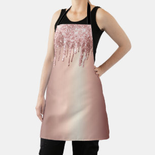 Girly Roos Gold Foil roze glitter Drip Schort