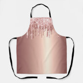 Girly Roos Gold Foil roze glitter Drip Schort (Voorkant)