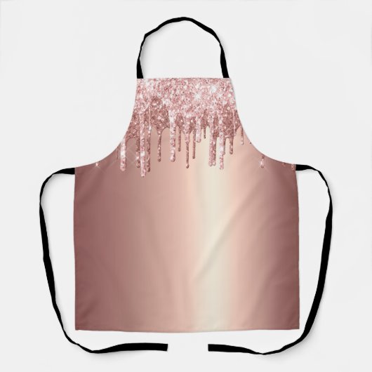 Girly Roos Gold Foil roze glitter Drip Schort (Voorkant)