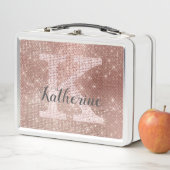 Girly Roos Gold Fun Glitter Sparkle Monogram Naam (In situ)