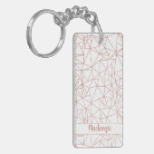 Girly Roos Gold Geometric Copper Polygon Foto Sleutelhanger (Voorkant Links)