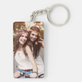 Girly Roos Gold Geometric Copper Polygon Foto Sleutelhanger (achterkant)