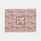 Girly Roos Gold Glam Diamond Sparkle Monogram Naam Fleece Deken (Voorkant (Horizontaal))