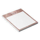 Girly Roos Gold Glam Glitter Sparkle Monogram Naam Notitieblok (Schuin)