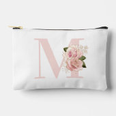 Girly Roos Gold Glitter Bloemblush Monogram Etui (Voorkant)