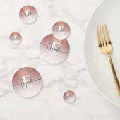 Girly Roos Gold Glitter Blush Monogram Script Naam Confetti (Groep)