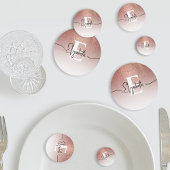 Girly Roos Gold Glitter Blush Monogram Script Naam Confetti