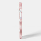 Girly Roos Gold Glitter Custom Naam Foto Collage Case-Mate iPhone Case (Achterkant / Links)