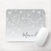 Girly Roos Gold Glitter Custom Name Monogram Muismat (Met muis)