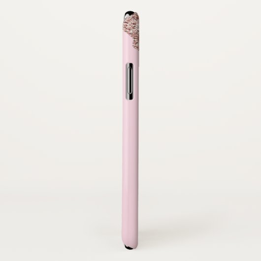 Girly Roos Gold Glitter Drift Metalic Pink name Case-Mate iPhone Case (Achterkant / rechts)