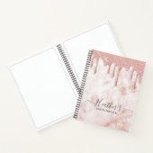 Girly Roos Gold Glitter Drips Sketchbook Notitieboek (Binnen)
