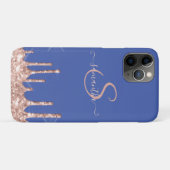 Girly Roos Gold Glitter Drivers, Monogram Case-Mate iPhone Case (Achterkant (horizontaal))