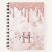 Girly Roos Gold Glitter Druppelt Notitieboek (Voorkant)