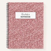 Girly Roos Gold Glitter-laptop met persoonlijke na Notitieboek (Voorkant)